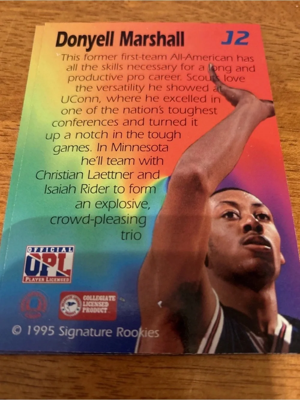 1995 Signature Rookies Bonus Rookie Card Donyell Marshall Foil #J2 1 Of 3,300